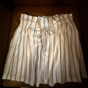 American Eagle Outfitters Beige and White Striped Shorts